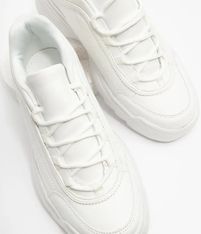 White Athletic Sneakers Shoes Unique Vintage Flats