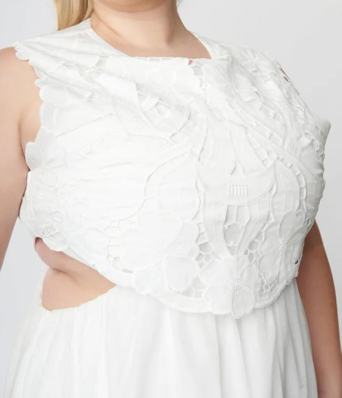 White Lace Front Midi Dress Dresses Unique Vintage Midi