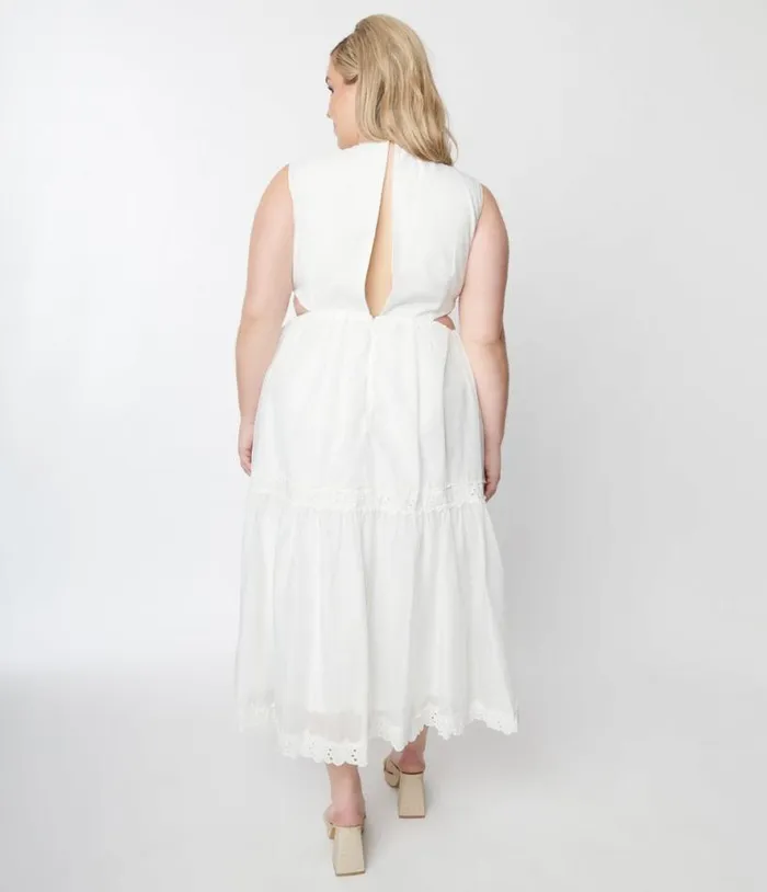 White Lace Front Midi Dress Dresses Unique Vintage Midi
