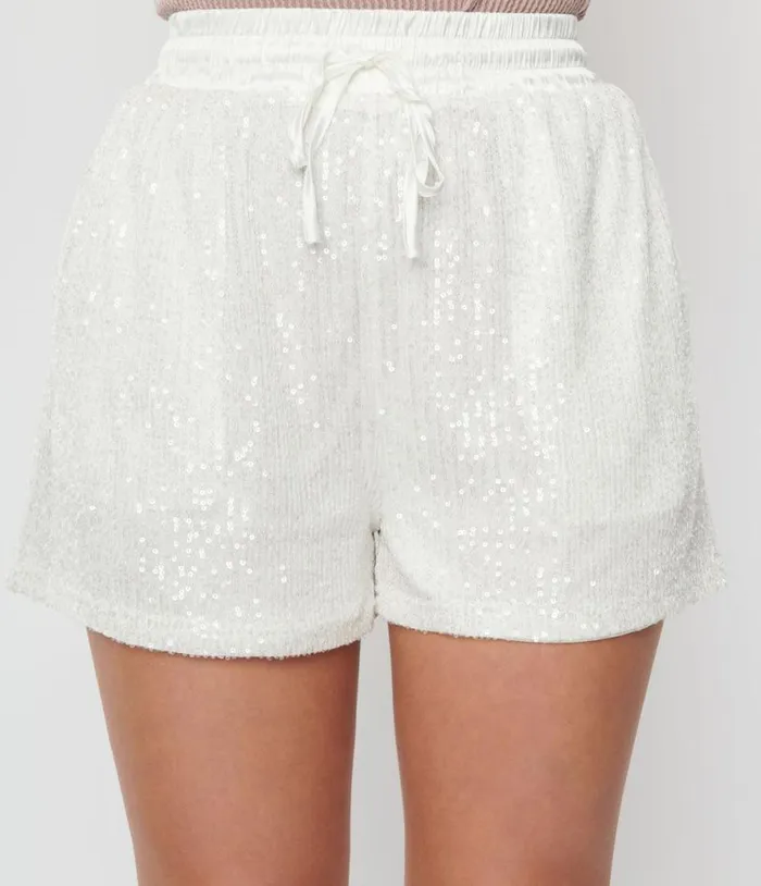 White Sequin Shorts ClothingPlus Unique Vintage Shorts