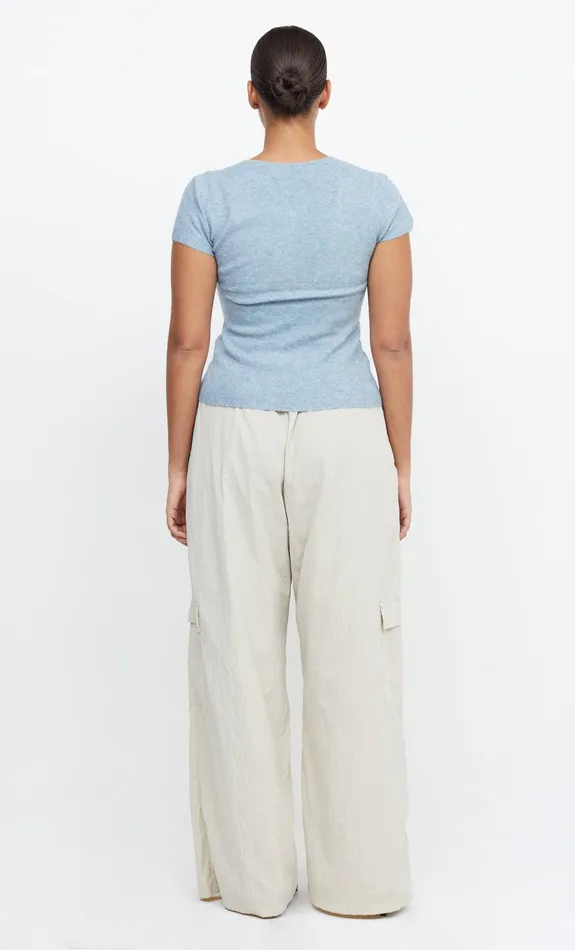 Woman Bec Bridge Knitwear JACINTA SHORT SLEEVE KNIT TOP Dusk Blue Woman Bec Bridge Knitwear JACINTA SHORT SLEEVE KNIT TOP Dusk Blue