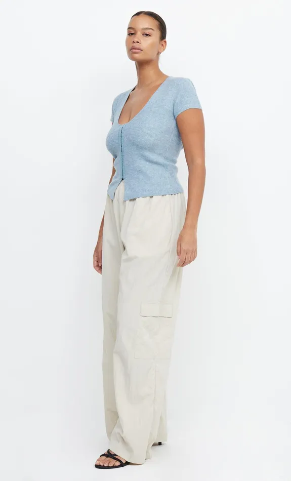Woman Bec Bridge Knitwear JACINTA SHORT SLEEVE KNIT TOP Dusk Blue Woman Bec Bridge Knitwear JACINTA SHORT SLEEVE KNIT TOP Dusk Blue