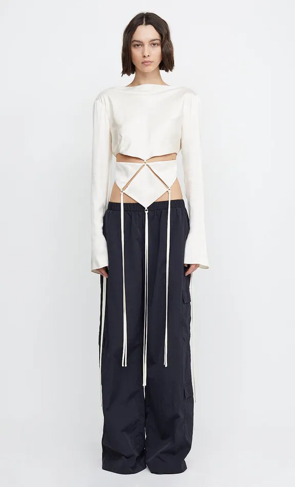 Woman Bec Bridge Long Sleeve DIAMOND DAYS LONG SLEEVE CROPPED TOP Ivory