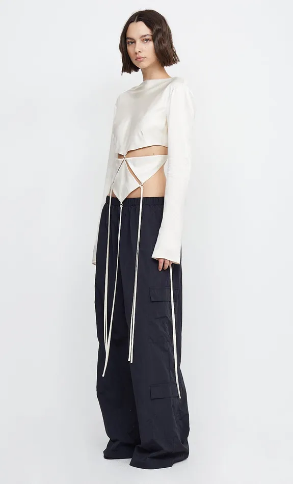 Woman Bec Bridge Long Sleeve DIAMOND DAYS LONG SLEEVE CROPPED TOP Ivory Woman Bec Bridge Long Sleeve DIAMOND DAYS LONG SLEEVE CROPPED TOP Ivory