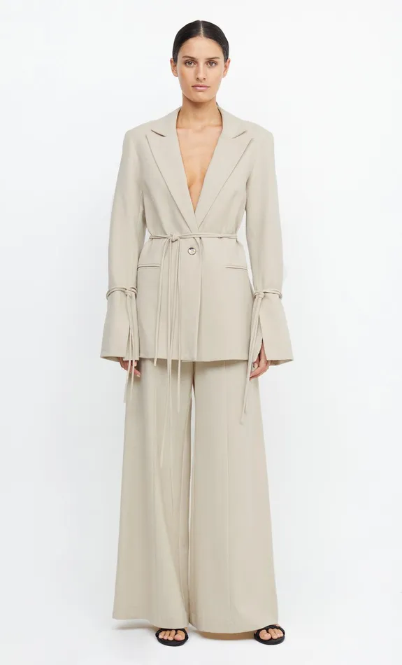 Woman Bec Bridge Long Sleeve LAUREL TIE BLAZER Bone Woman Bec Bridge Long Sleeve LAUREL TIE BLAZER Bone