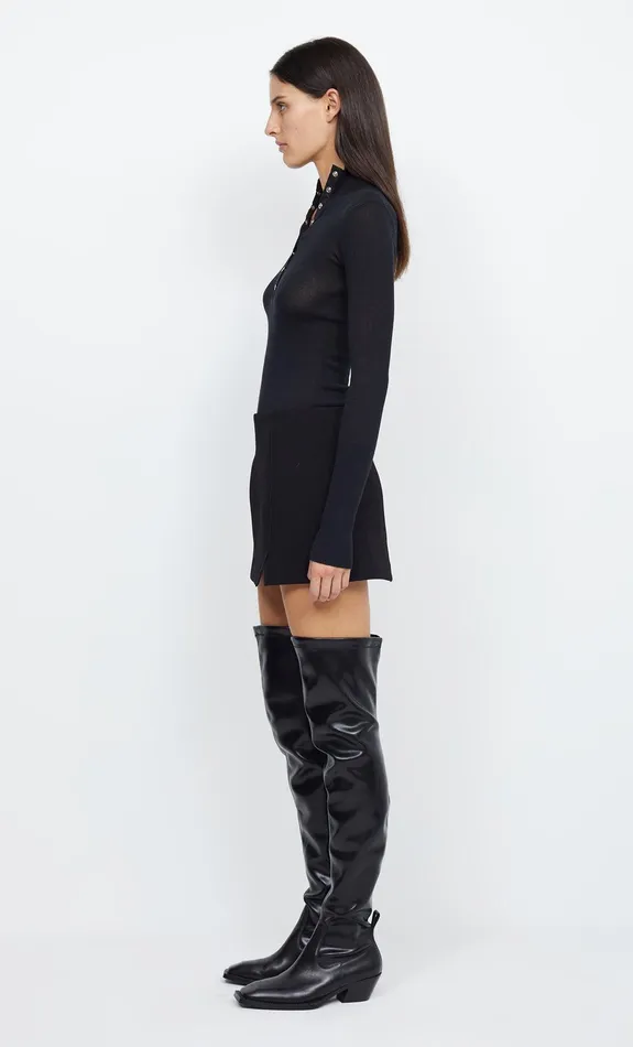 Woman Bec Bridge Long Sleeve MEADOW SNAP LS KNIT TOP Black Woman Bec Bridge Long Sleeve MEADOW SNAP LS KNIT TOP Black