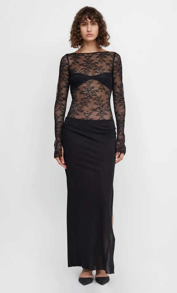 Woman Bec Bridge Long Sleeve NORA LACE LONG SLEEVE BODYSUIT Black