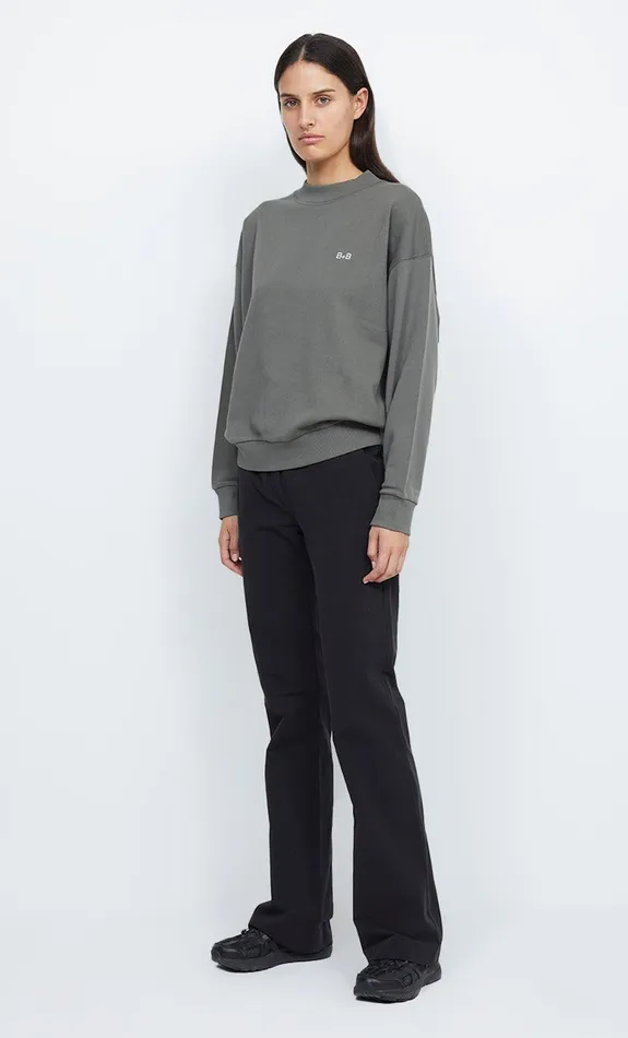 Woman Bec Bridge Long Sleeve SERENA ORGANIC SWEATSHIRT Khaki Woman Bec Bridge Long Sleeve SERENA ORGANIC SWEATSHIRT Khaki
