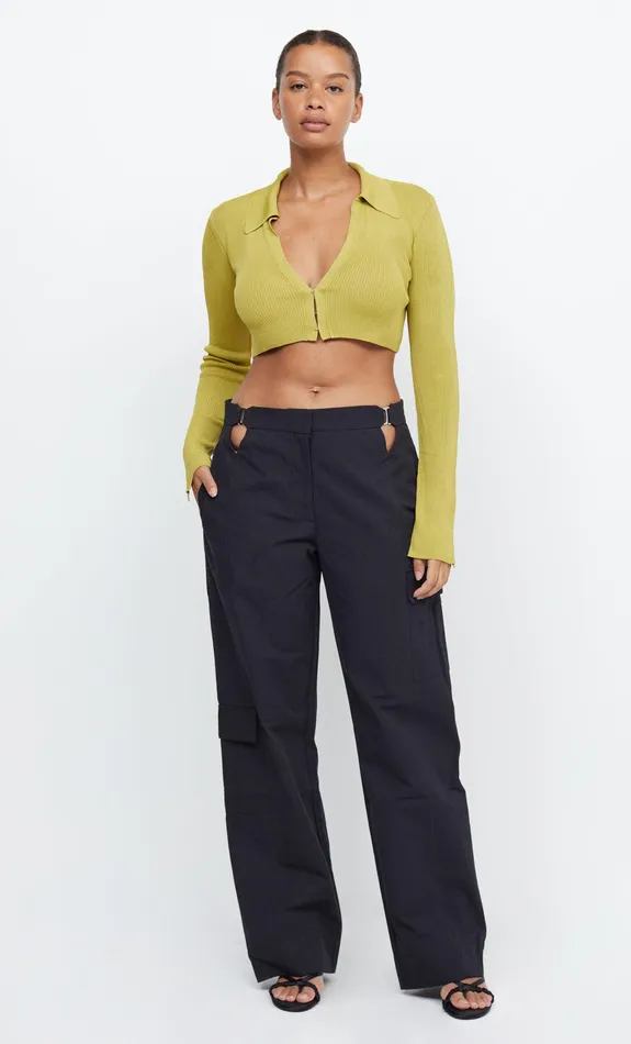 Woman Bec Bridge Long Sleeve TILDA LONG SLEEVE KNIT CROP TOP Olive Oil