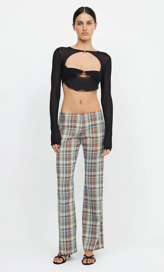 Woman Bec Bridge Long Sleeve VERONICA LONG SLEEVE KNIT CROP TOP Black