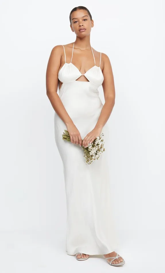 Woman Bec Bridge Maxi Dresses ADORE TIE MAXI DRESS Cream Woman Bec Bridge Maxi Dresses ADORE TIE MAXI DRESS Cream