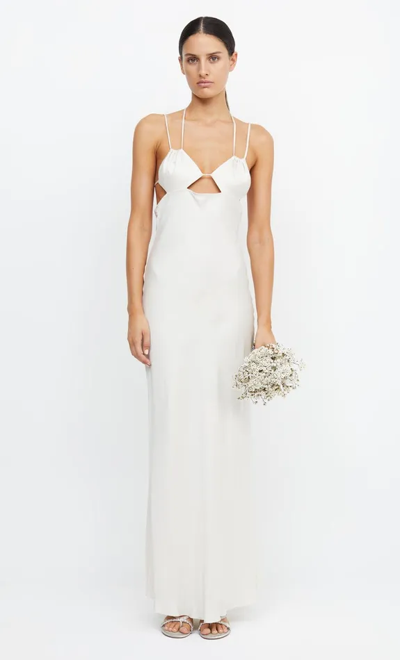Woman Bec Bridge Maxi Dresses ADORE TIE MAXI DRESS Cream Woman Bec Bridge Maxi Dresses ADORE TIE MAXI DRESS Cream