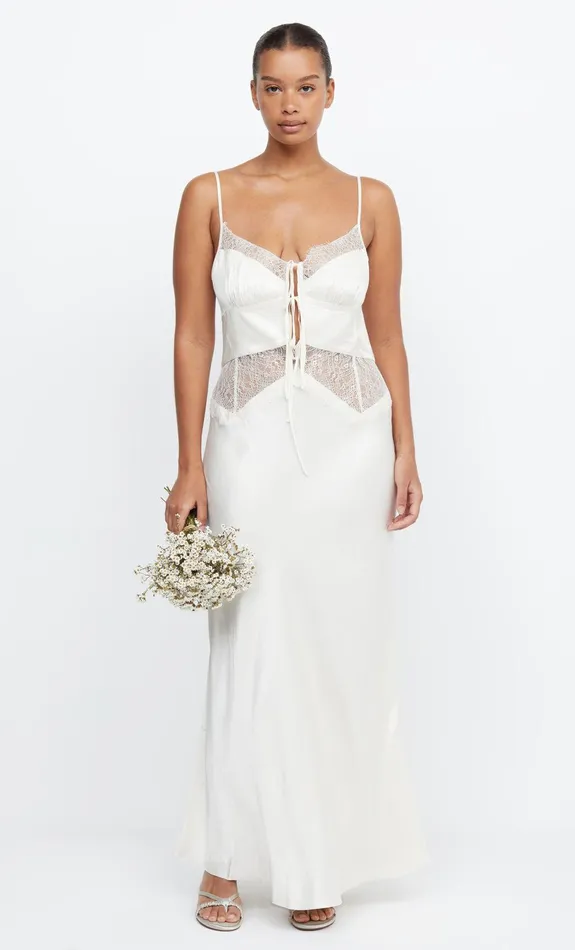 Woman Bec Bridge Maxi Dresses CELINE TIE MAXI DRESS CreamCream Woman Bec Bridge Maxi Dresses CELINE TIE MAXI DRESS CreamCream