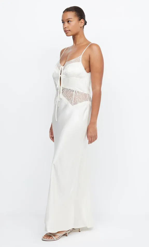Woman Bec Bridge Maxi Dresses CELINE TIE MAXI DRESS CreamCream Woman Bec Bridge Maxi Dresses CELINE TIE MAXI DRESS CreamCream