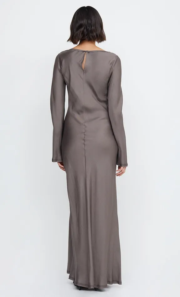 Woman Bec Bridge Maxi Dresses KAI LONG SLEEVE SPLIT MAXI DRESS Pewter Woman Bec Bridge Maxi Dresses KAI LONG SLEEVE SPLIT MAXI DRESS Pewter