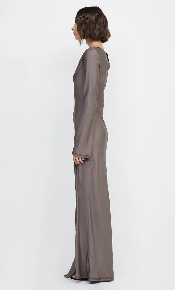 Woman Bec Bridge Maxi Dresses KAI LONG SLEEVE SPLIT MAXI DRESS Pewter Woman Bec Bridge Maxi Dresses KAI LONG SLEEVE SPLIT MAXI DRESS Pewter