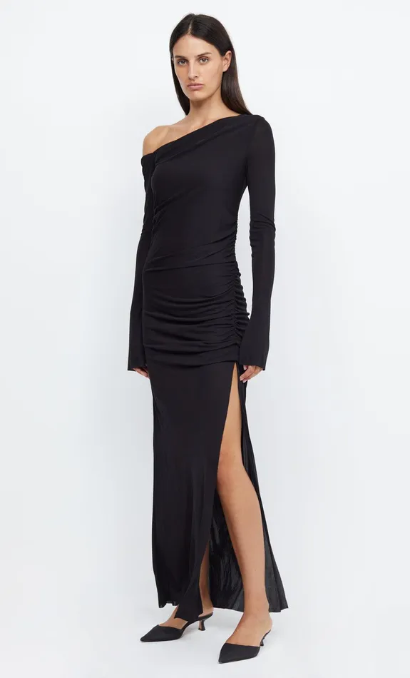 Woman Bec Bridge Maxi Dresses MONETTE ASYM LONG SLEEVE MAXI DRESS Black Woman Bec Bridge Maxi Dresses MONETTE ASYM LONG SLEEVE MAXI DRESS Black