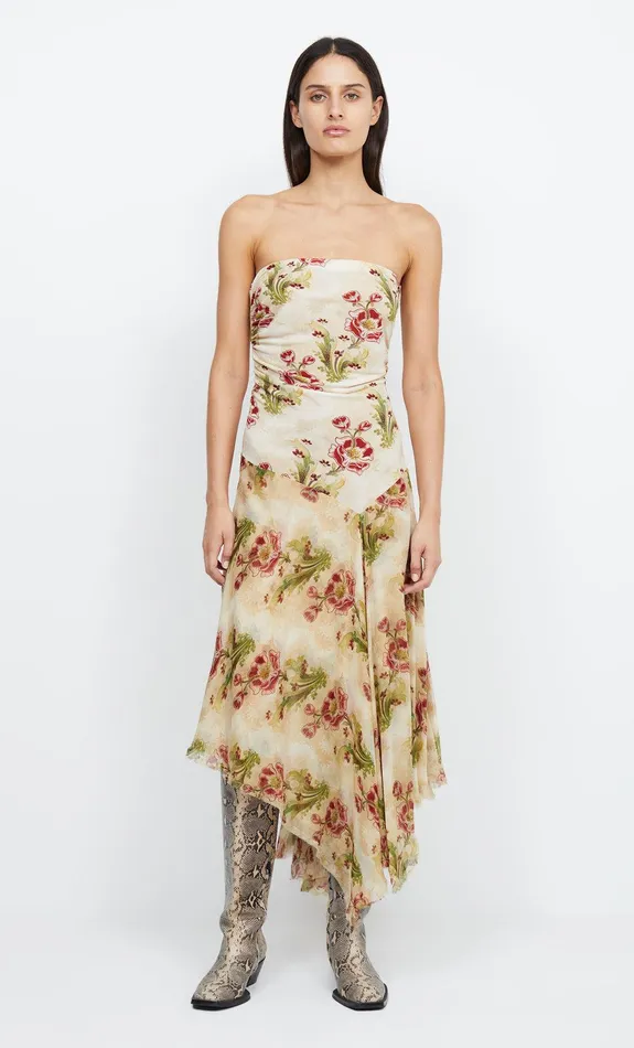 Woman Bec Bridge Maxi Dresses MONETTE ASYM STRAPLESS MAXI Genevive Floral