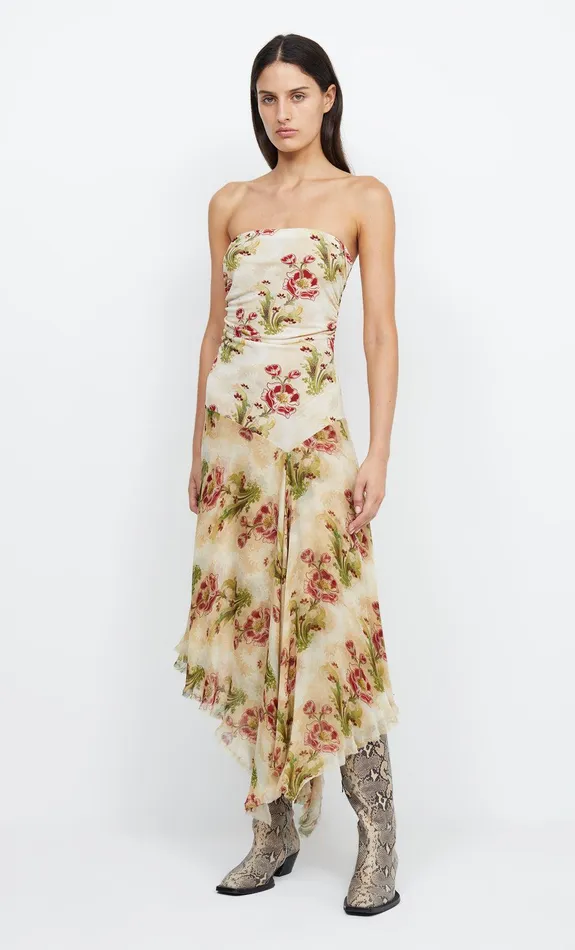 Woman Bec Bridge Maxi Dresses MONETTE ASYM STRAPLESS MAXI Genevive Floral Woman Bec Bridge Maxi Dresses MONETTE ASYM STRAPLESS MAXI Genevive Floral