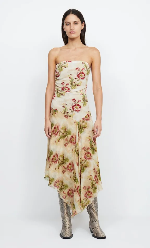 Woman Bec Bridge Maxi Dresses MONETTE ASYM STRAPLESS MAXI Genevive Floral Woman Bec Bridge Maxi Dresses MONETTE ASYM STRAPLESS MAXI Genevive Floral
