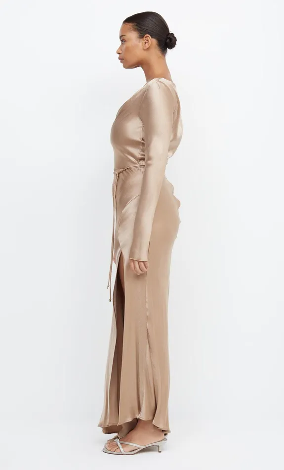 Woman Bec Bridge Maxi Dresses MOON DANCE LONG SLEEVE COWL DRESS Golden Woman Bec Bridge Maxi Dresses MOON DANCE LONG SLEEVE COWL DRESS Golden