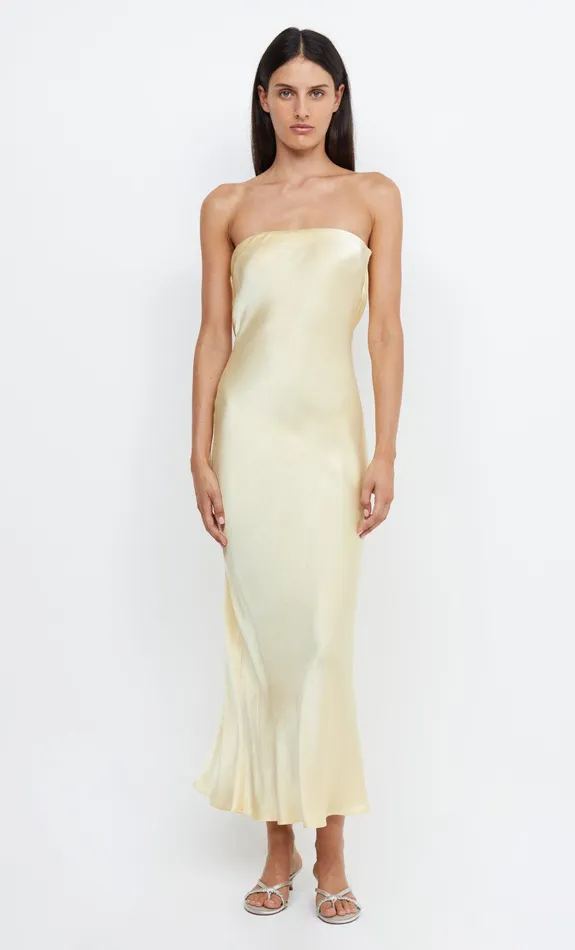 Woman Bec Bridge Maxi Dresses MOON DANCE STRAPLESS DRESS Ice Yellow