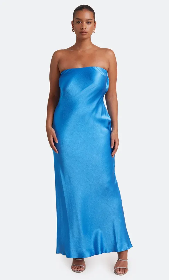 Woman Bec Bridge Maxi Dresses MOON DANCE STRAPLESS DRESS Mid Blue Woman Bec Bridge Maxi Dresses MOON DANCE STRAPLESS DRESS Mid Blue