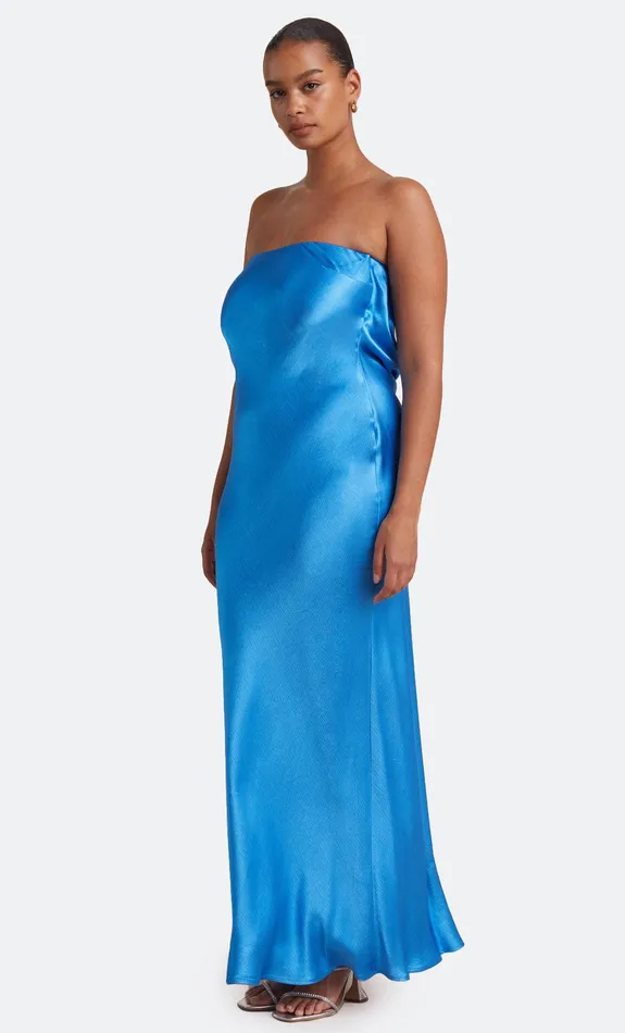 Woman Bec Bridge Maxi Dresses MOON DANCE STRAPLESS DRESS Mid Blue Woman Bec Bridge Maxi Dresses MOON DANCE STRAPLESS DRESS Mid Blue