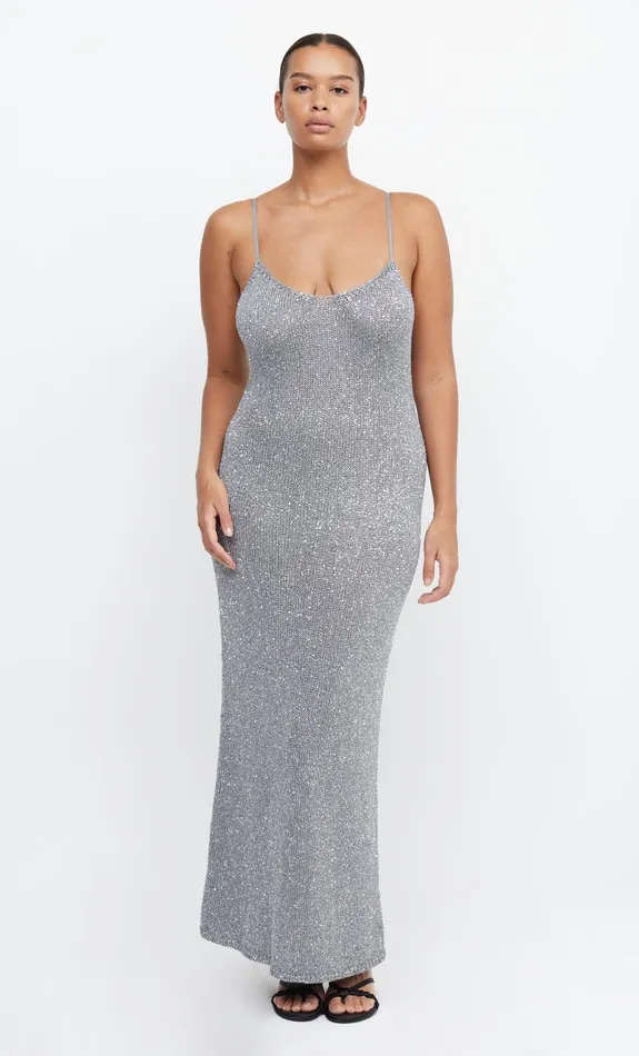 Woman Bec Bridge Maxi Dresses SADIE SEQUIN KNIT SLIP DRESS Charcoal Woman Bec Bridge Maxi Dresses SADIE SEQUIN KNIT SLIP DRESS Charcoal
