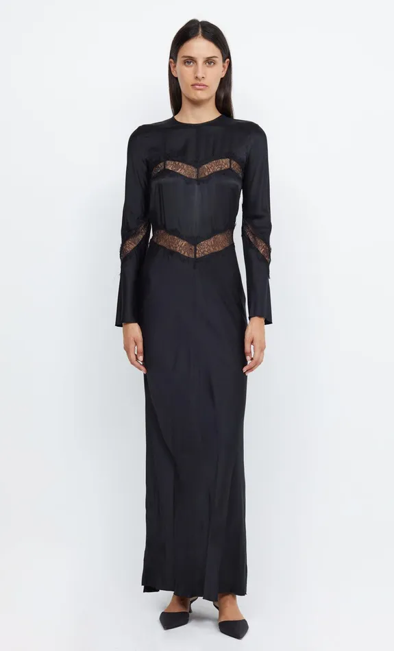 Woman Bec Bridge Maxi Dresses SPENCER LACE LONG SLEEVE MAXI DRESS BlackBlack
