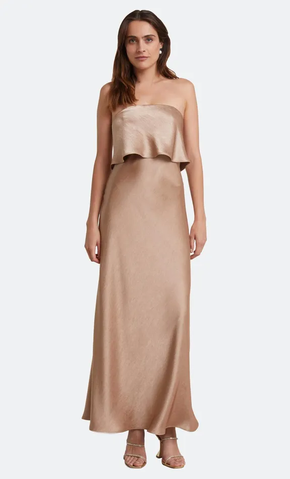 Woman Bec Bridge Maxi Dresses THE DREAMER OVERLAY DRESS Golden Woman Bec Bridge Maxi Dresses THE DREAMER OVERLAY DRESS Golden