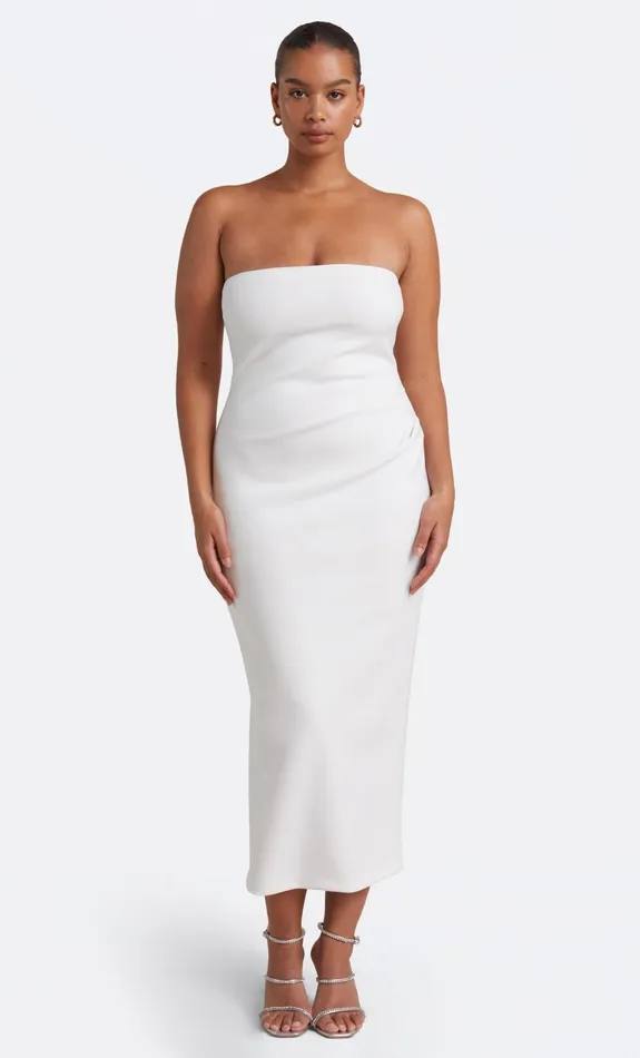 Woman Bec Bridge Midi Dresses BE MINE STRAPLESS MIDI DRESS Ivory
