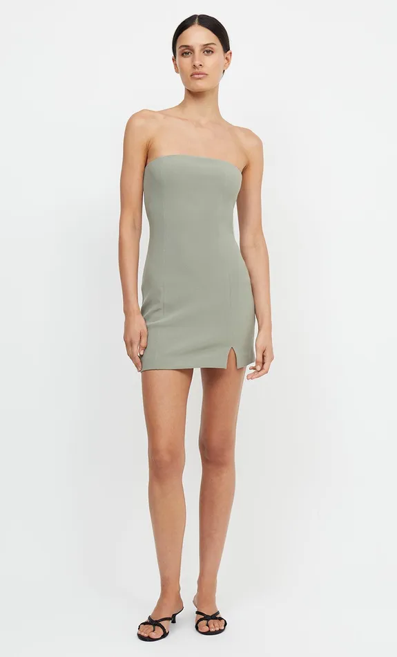 Woman Bec Bridge Mini Dresses KARINA STRAPLESS SPLIT MINI DRESS Sage