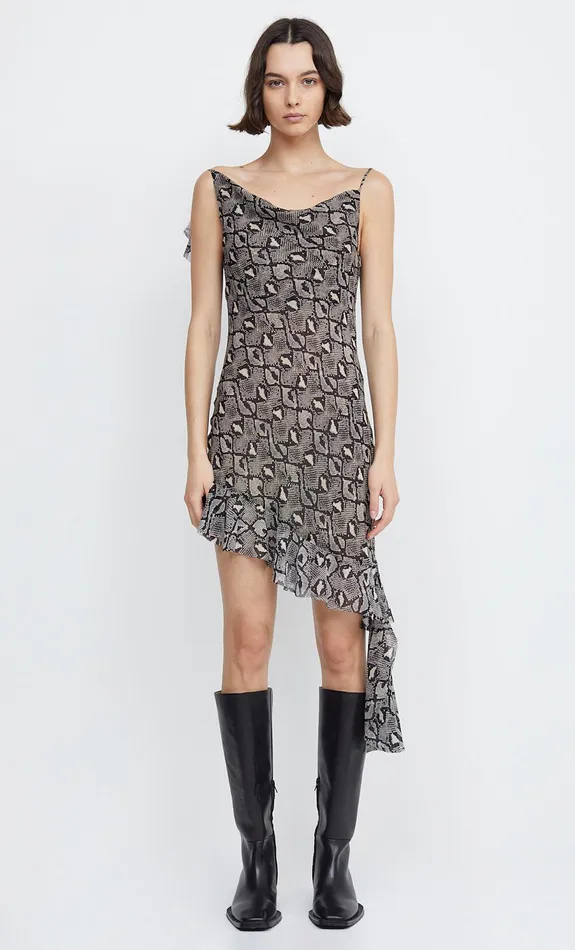Woman Bec Bridge Mini Dresses PORTIA ASYM MINI DRESS Python