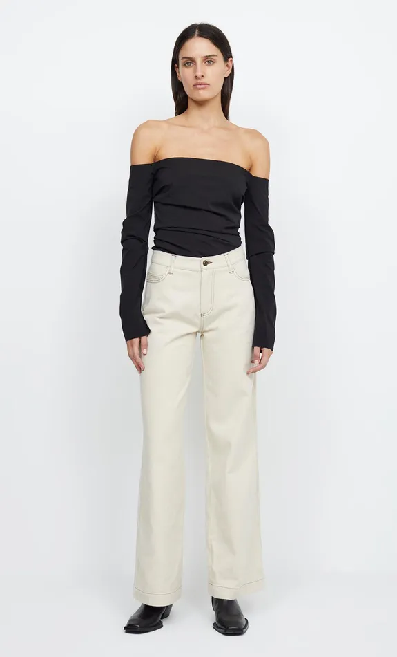 Woman Bec Bridge Shorts Pants DYLAN HIGH WAISTED PANT Ecru Woman Bec Bridge Shorts Pants DYLAN HIGH WAISTED PANT Ecru