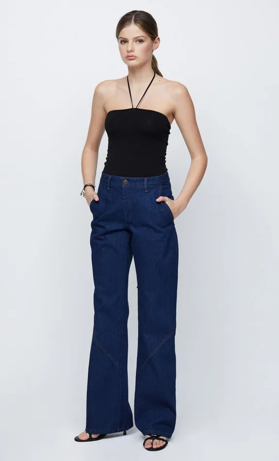Woman Bec Bridge Shorts Pants ROXANNE STRAIGHT LEG JEAN Denim