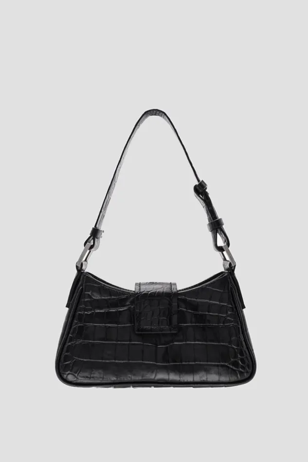 Women Bags MISBHV Leather Shoulder Bag Small Croco Croco Black