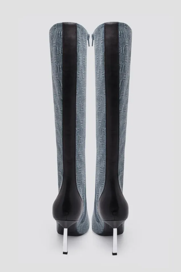 Women Boots MISBHV Sasha Knee High Boot Washed Denim