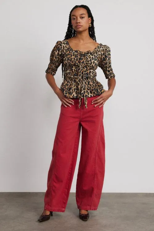 Women Bottoms Damson Madder Dion Jean 8211 Red