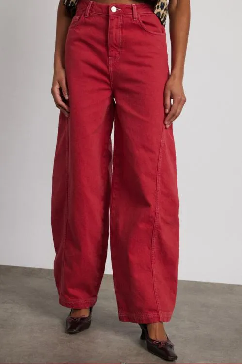 Women Bottoms Damson Madder Dion Jean 8211 Red