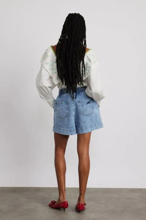 Women Bottoms Damson Madder Rafe Shorts 8211 Bow Embroidery