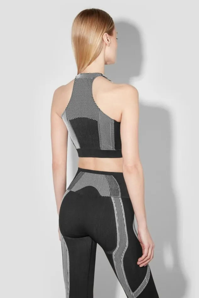 Women Bras MISBHV Sport Active Wear Wide Strap Gym Tank Blackwhite