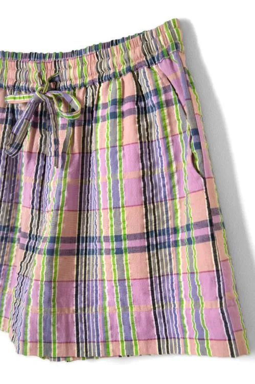 Women Coords Damson Madder Cindy Check Pull On Shorts
