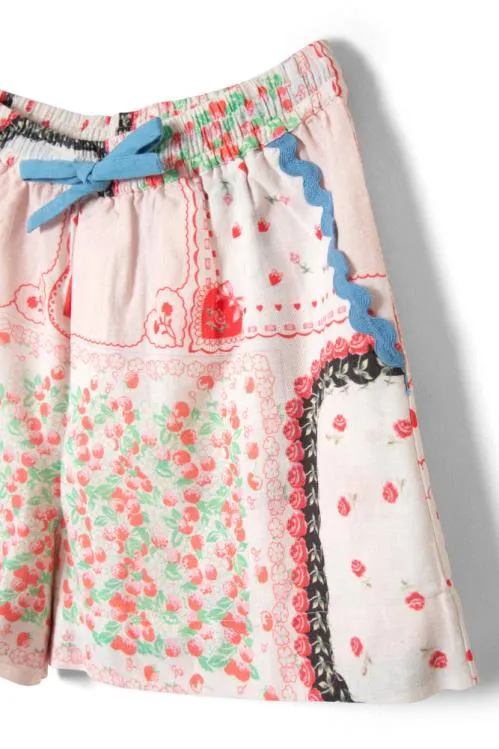 Women Coords Damson Madder Hanky Hearts Print Pull On Shorts