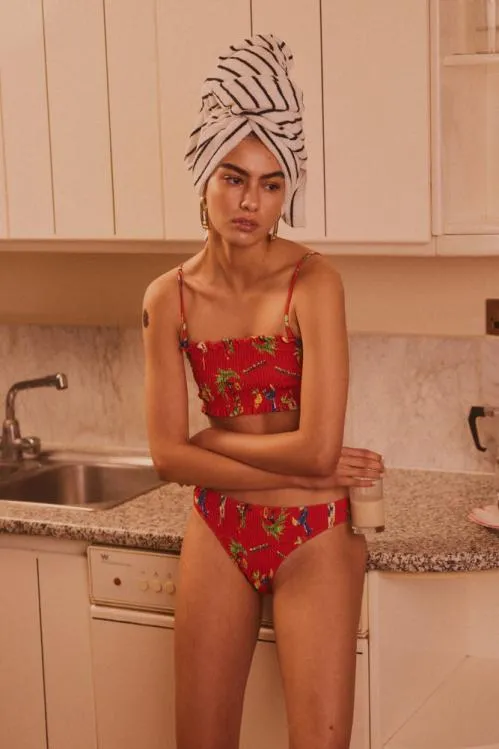 Women Coords Damson Madder Hettie Shirred Bikini Top 8211 Cocktails