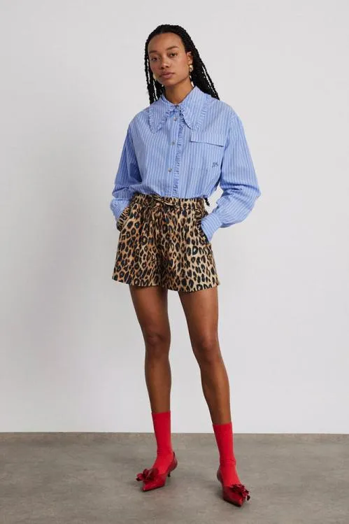 Women Coords Damson Madder Leopard Pull On Shorts