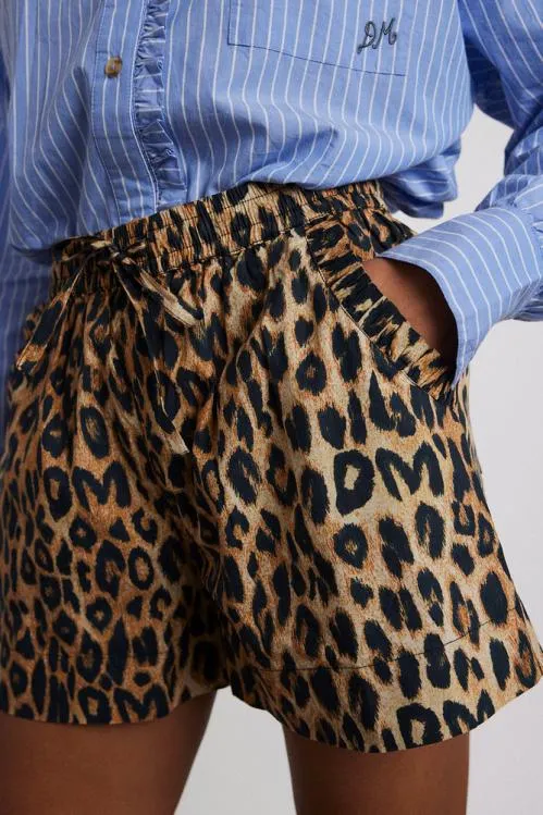 Women Coords Damson Madder Leopard Pull On Shorts