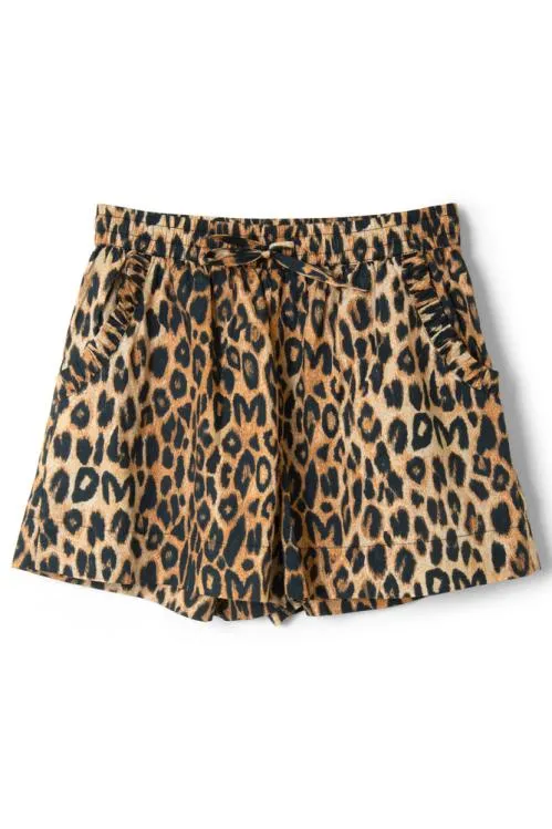 Women Coords Damson Madder Leopard Pull On Shorts