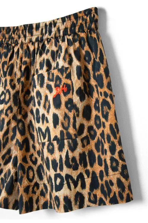 Women Coords Damson Madder Leopard Pull On Shorts