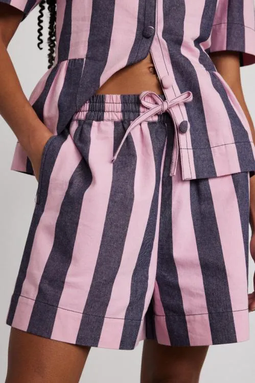 Women Coords Damson Madder Rafe Shorts 8211 Blue Pink Stripe